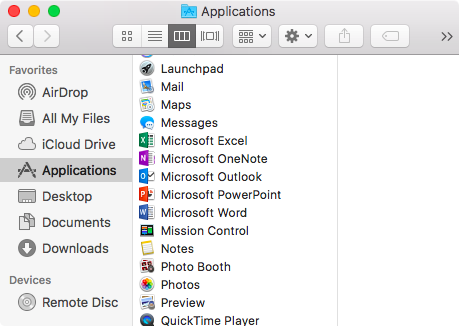 office 365 for mac after download puts question mark on icon